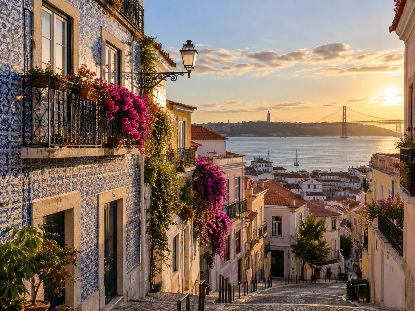 Lisbon hillside and waterfront